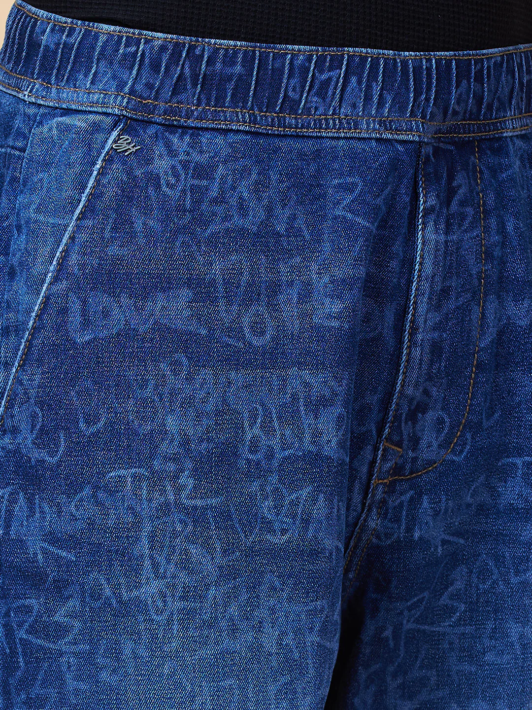 Dark Blue Slim Fit Joggers For Men By Being Human Clothing - Image 5