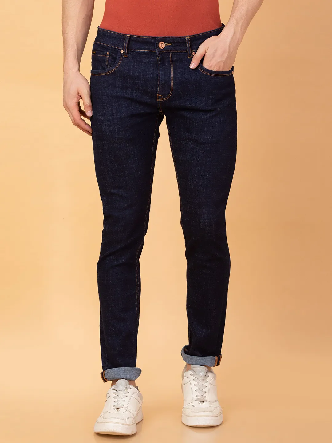 Blue Slim Fit Men's Denims by Being Human Clothing
