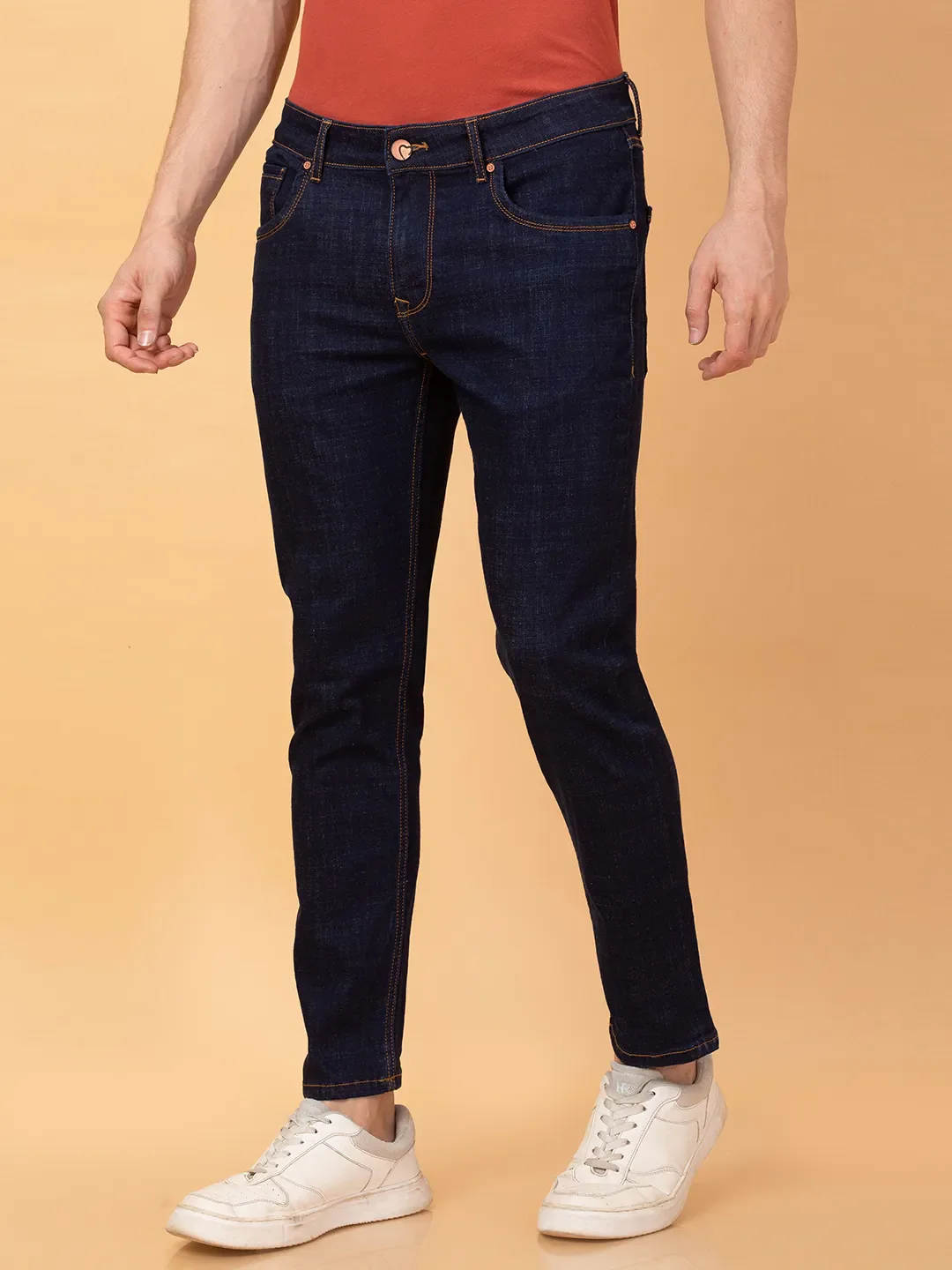 Blue Cropped fit Men's Denims by Being Human Clothing - Image 4