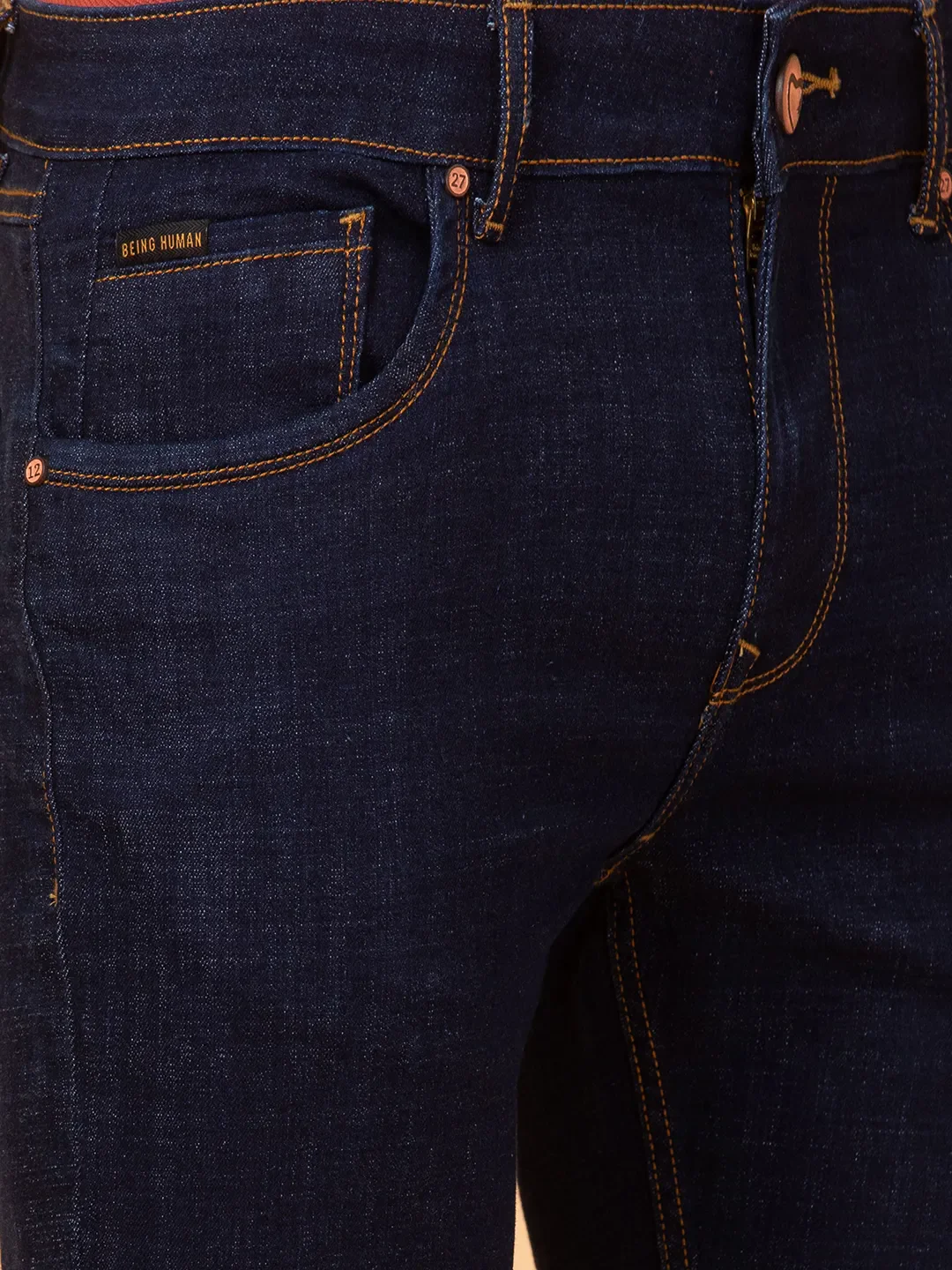 Blue Cropped fit Men's Denims by Being Human Clothing - Image 5