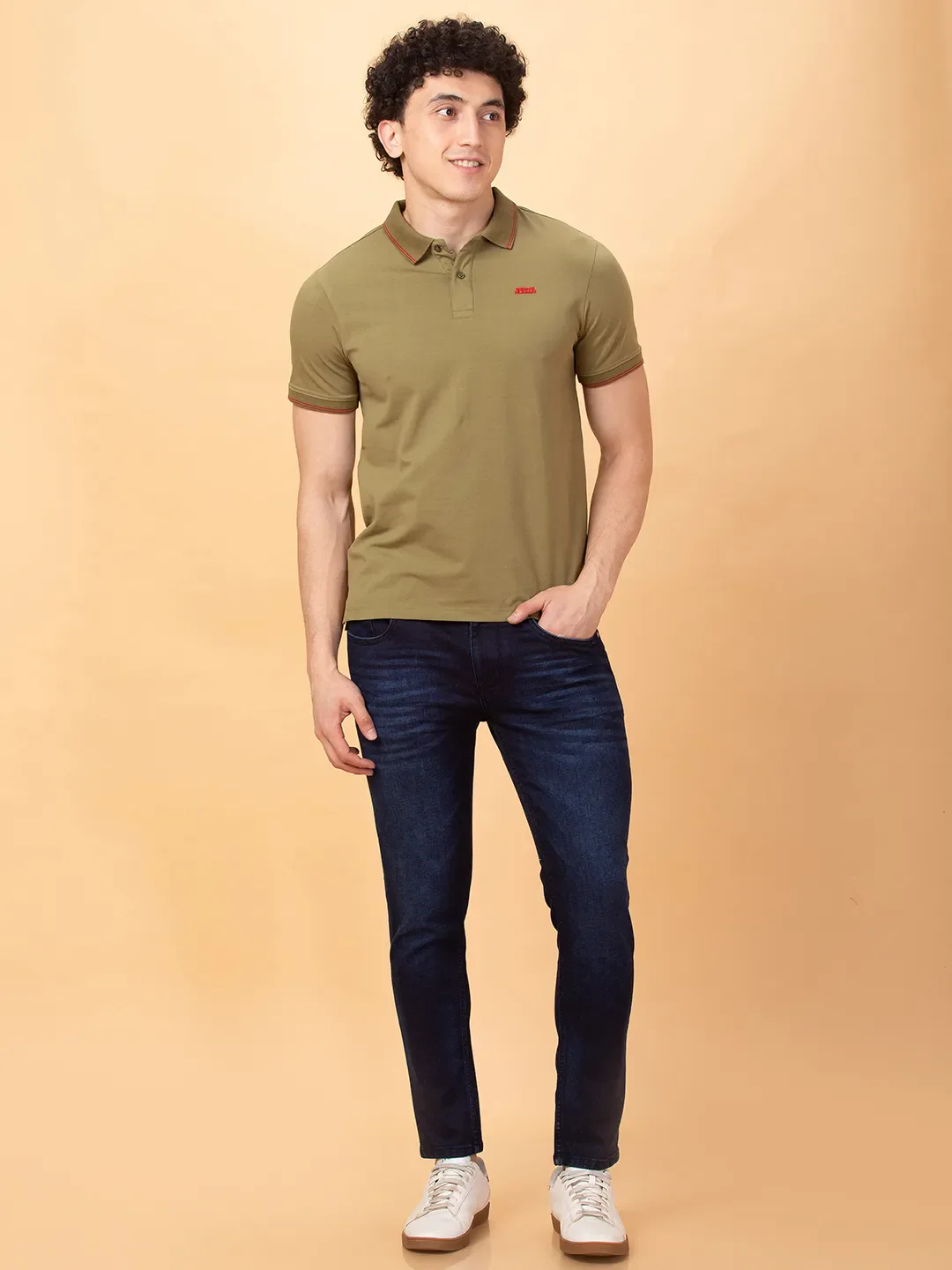 Dark Blue Cropped Fit Denims For Men By Being Human Clothing - Image 2