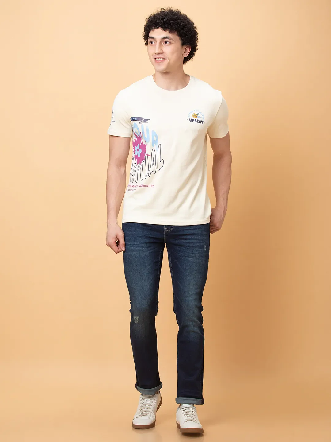Dark Blue Straight Fit Denims For Men By Being Human Clothing - Image 2