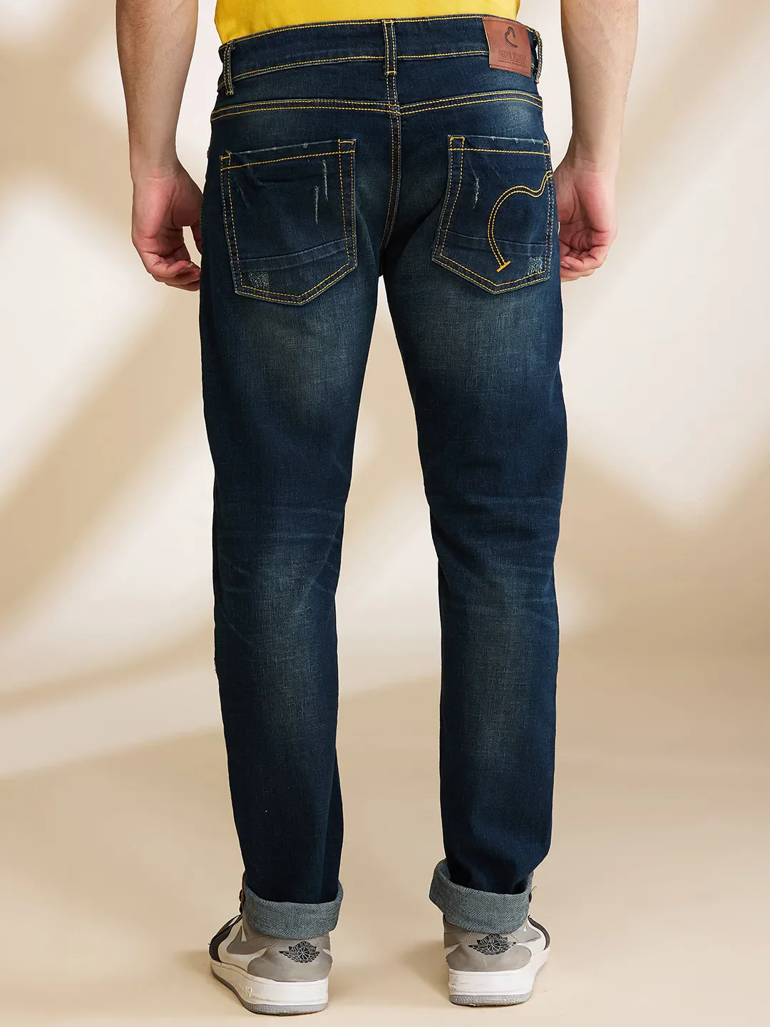 Blue Slim Fit Men's Denims by Being Human Clothing - Image 3