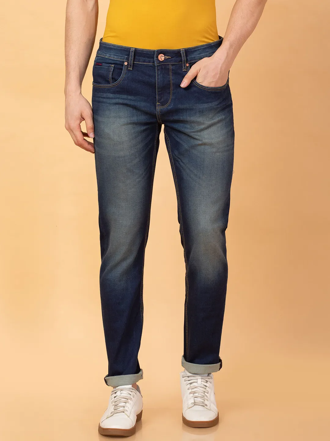 Blue Slim Fit Men's Denims by Being Human Clothing