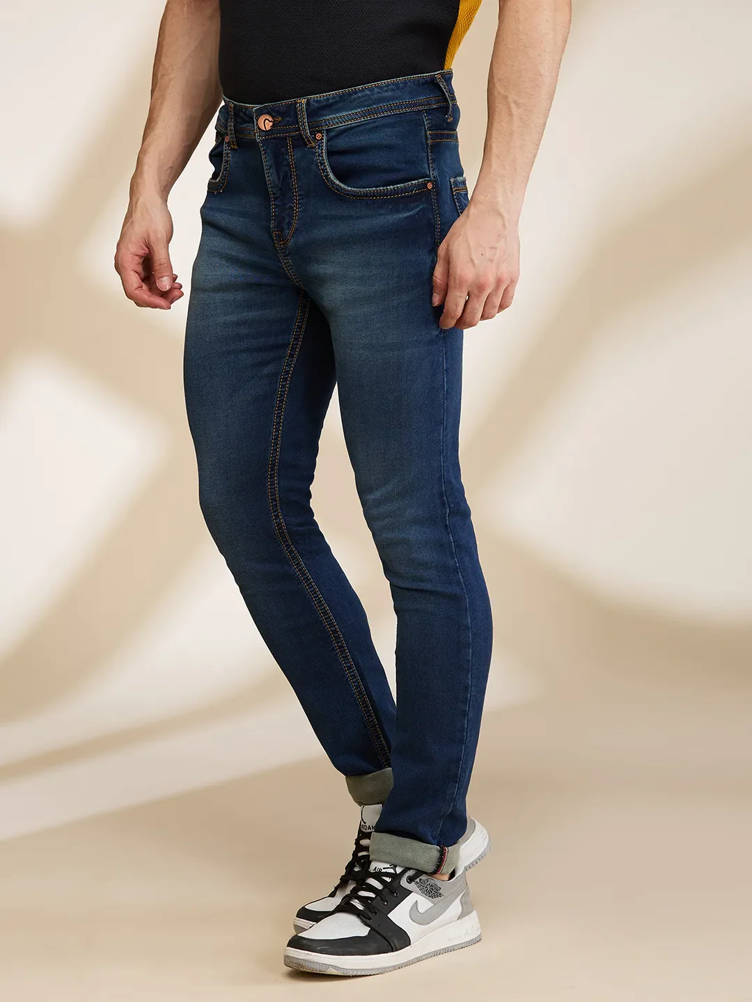 Blue Slim Fit Men's Denims by Being Human Clothing - Image 4