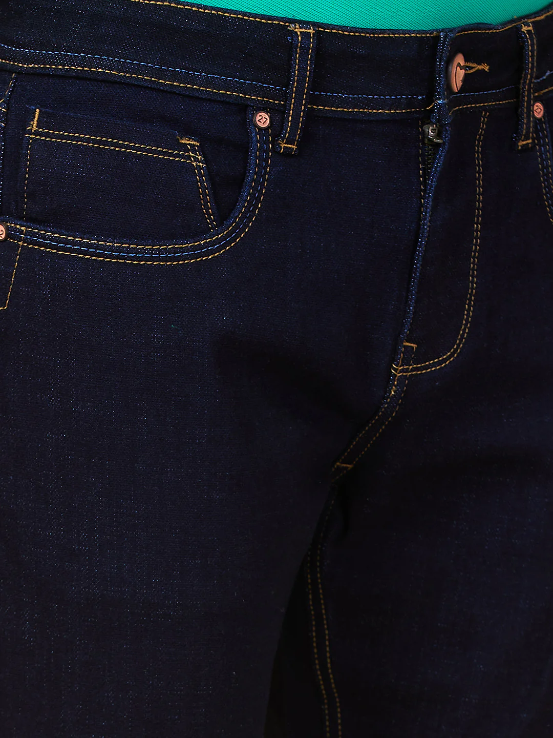 Dark Blue Slim Fit Denims For Men By Being Human Clothing - Image 5
