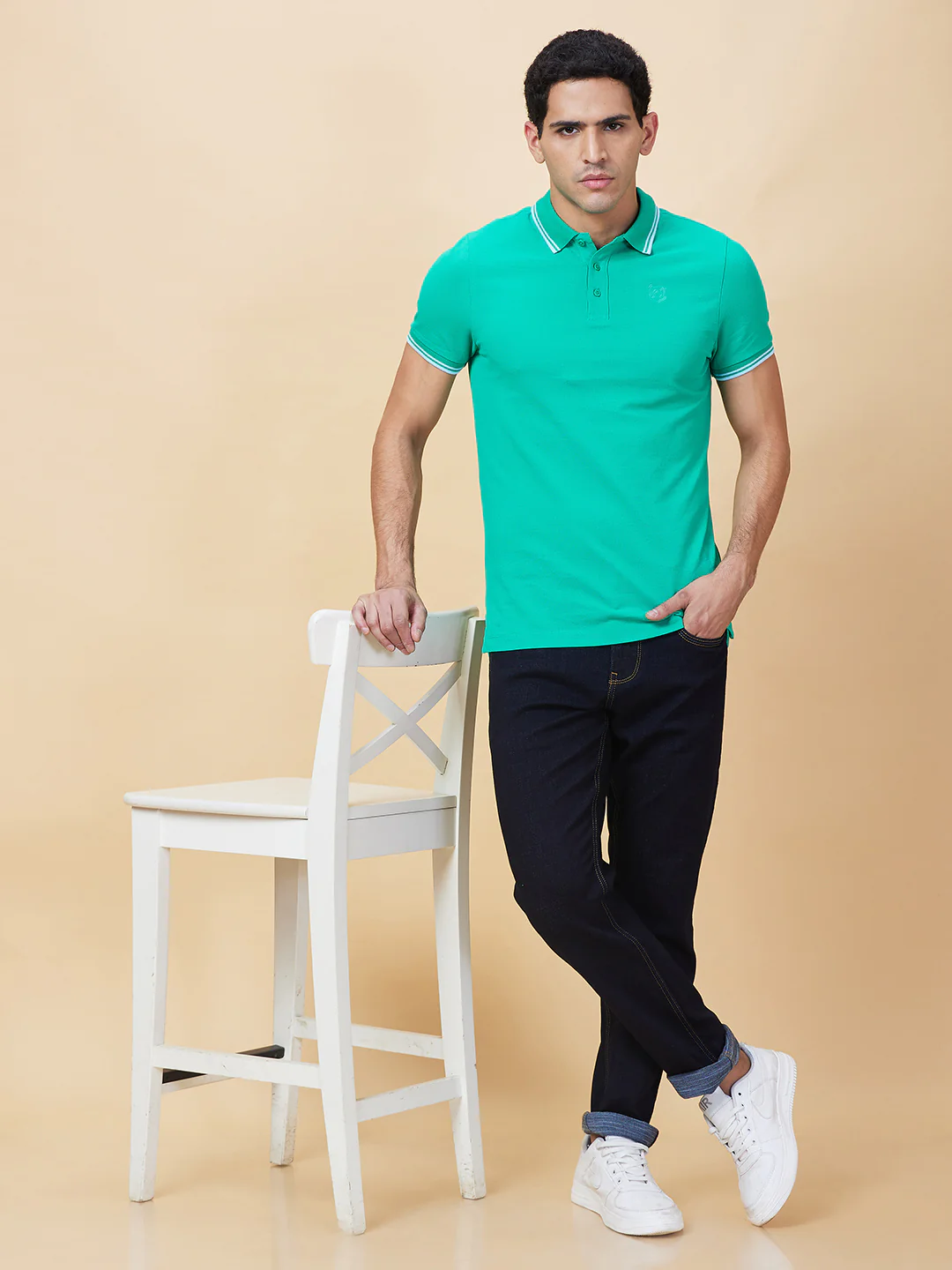 Dark Blue Slim Fit Denims For Men By Being Human Clothing - Image 6