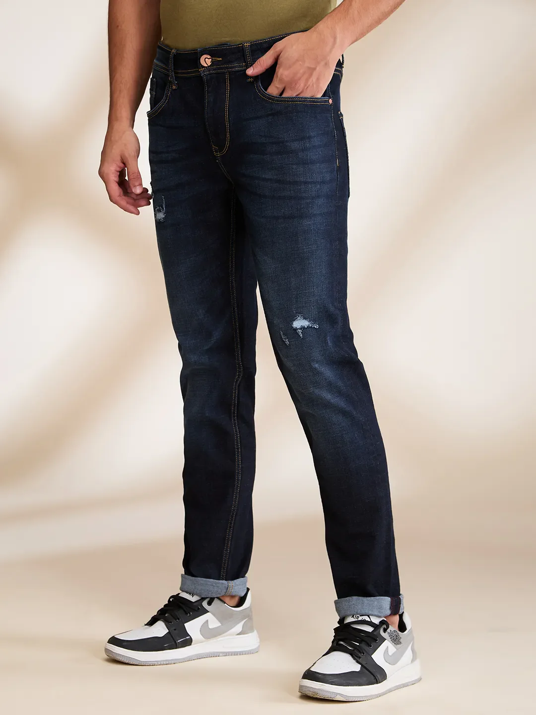 Blue Skinny fit Men's Denims by Being Human Clothing - Image 4
