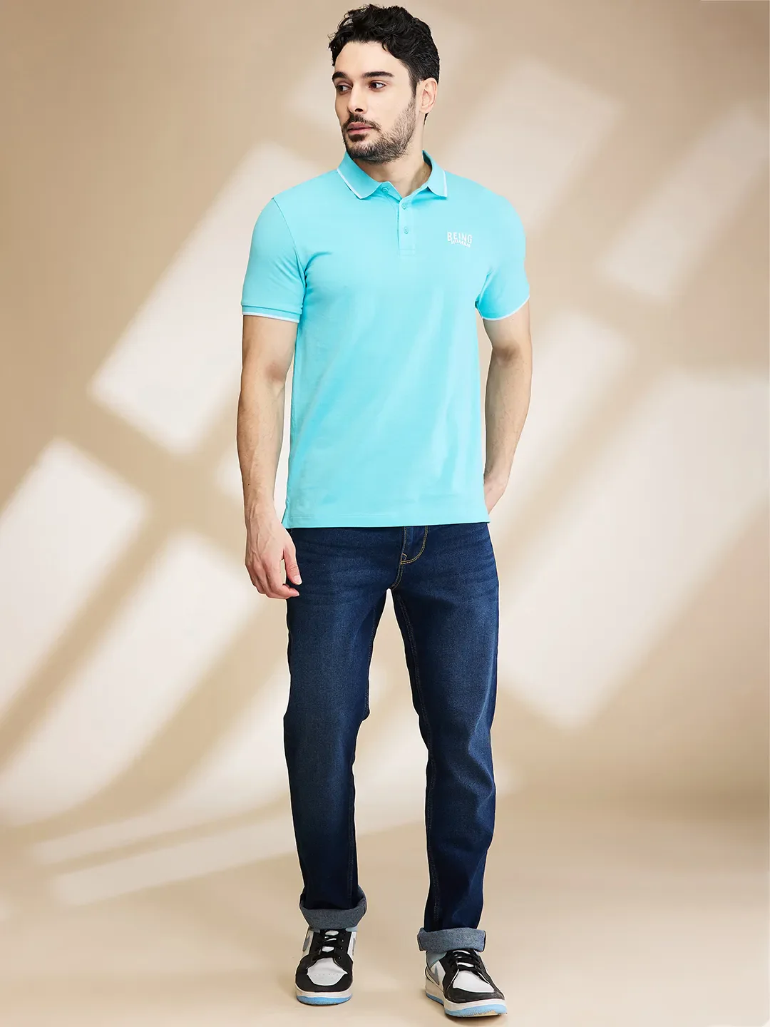 Blue Straight Fit Men's Denims by Being Human Clothing - Image 2