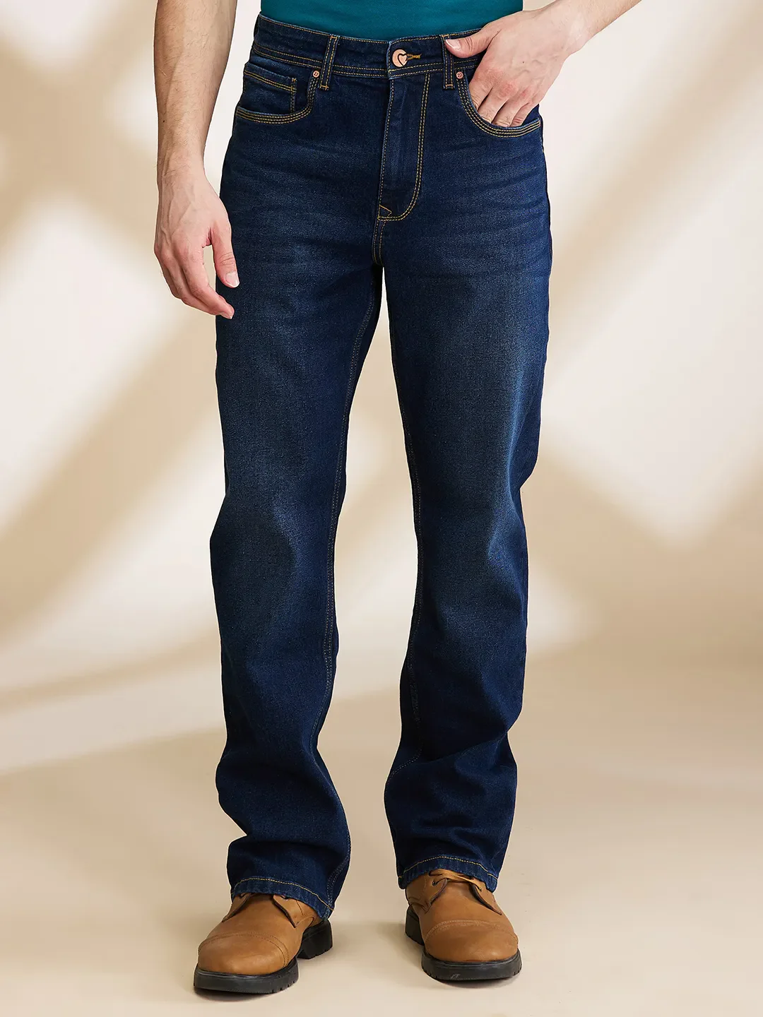 Blue Boot Cut Fit Men's Denims by Being Human Clothing