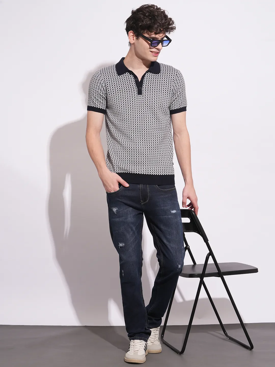 Dark Blue Skinny Fit Denims For Men By Being Human Clothing - Image 4