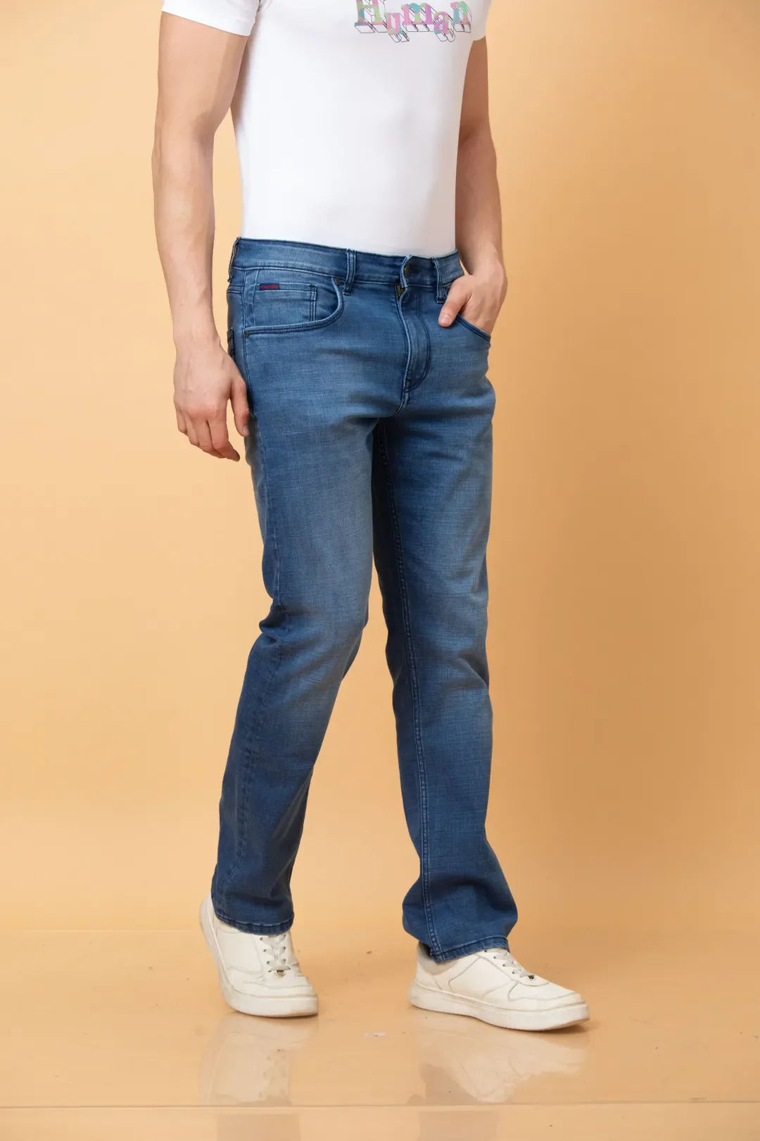 Blue Straight Fit Men's Denims by Being Human Clothing - Image 2