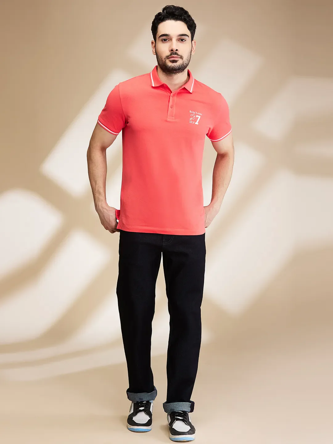 Black Straight Fit Denims For Men By Being Human Clothing - Image 2