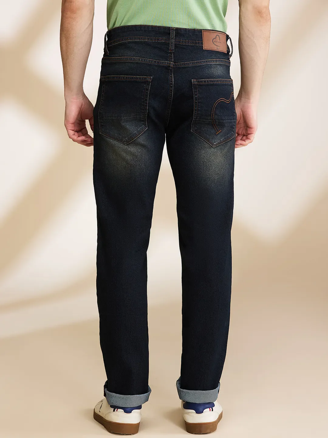 Blue Straight Fit Men's Denims by Being Human Clothing - Image 3