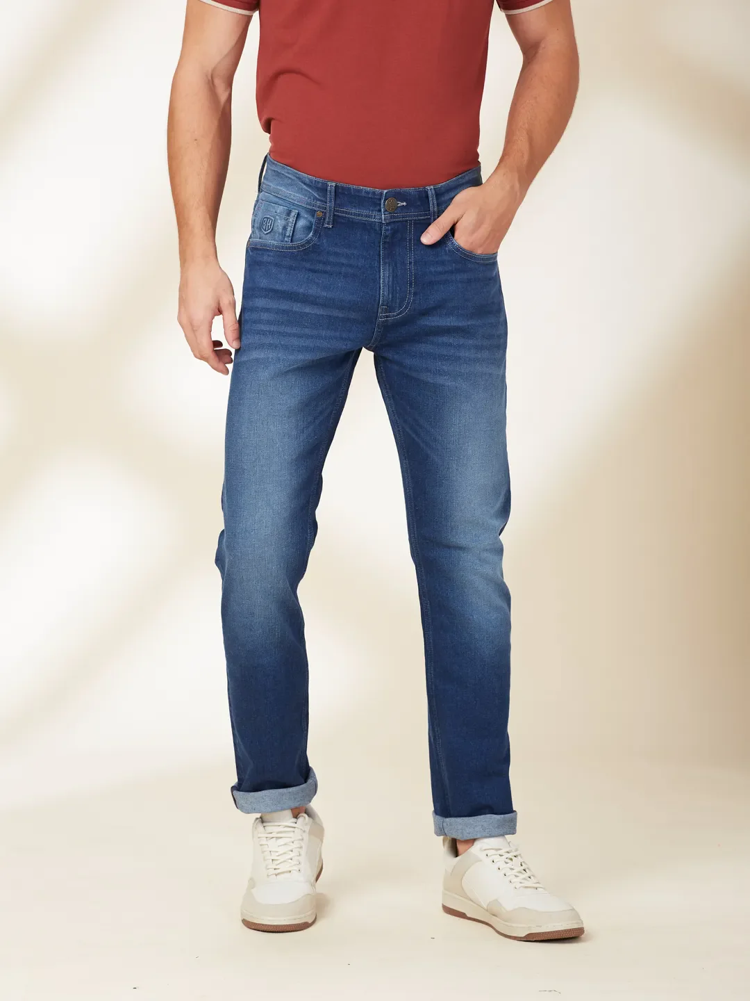 Blue Slim Fit Men's Denims by Being Human Clothing