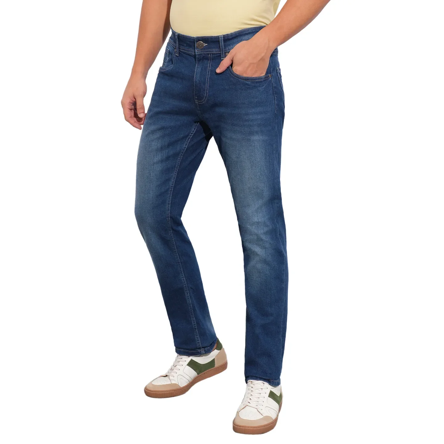 Blue Straight Fit Men's Denims by Being Human Clothing - Image 2