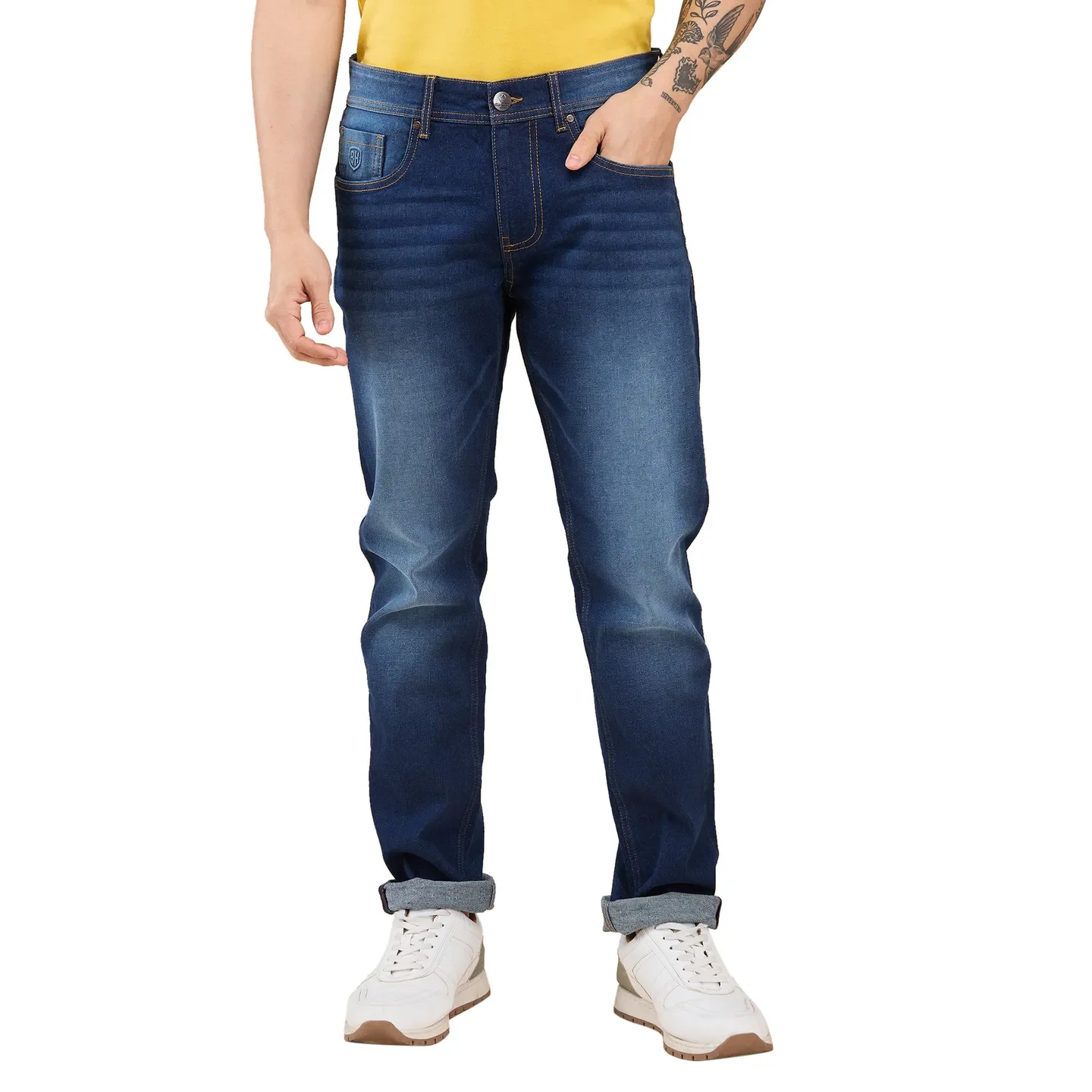 Blue Slim Fit Men's Denims by Being Human Clothing