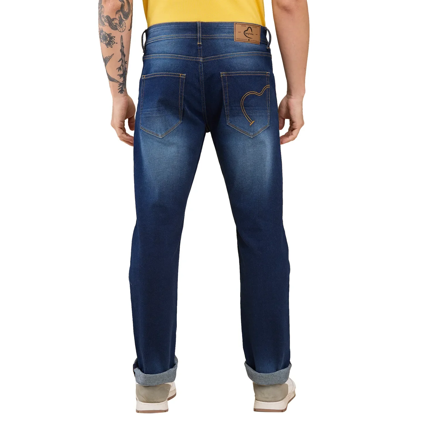 Blue Straight Fit Men's Denims by Being Human Clothing - Image 3