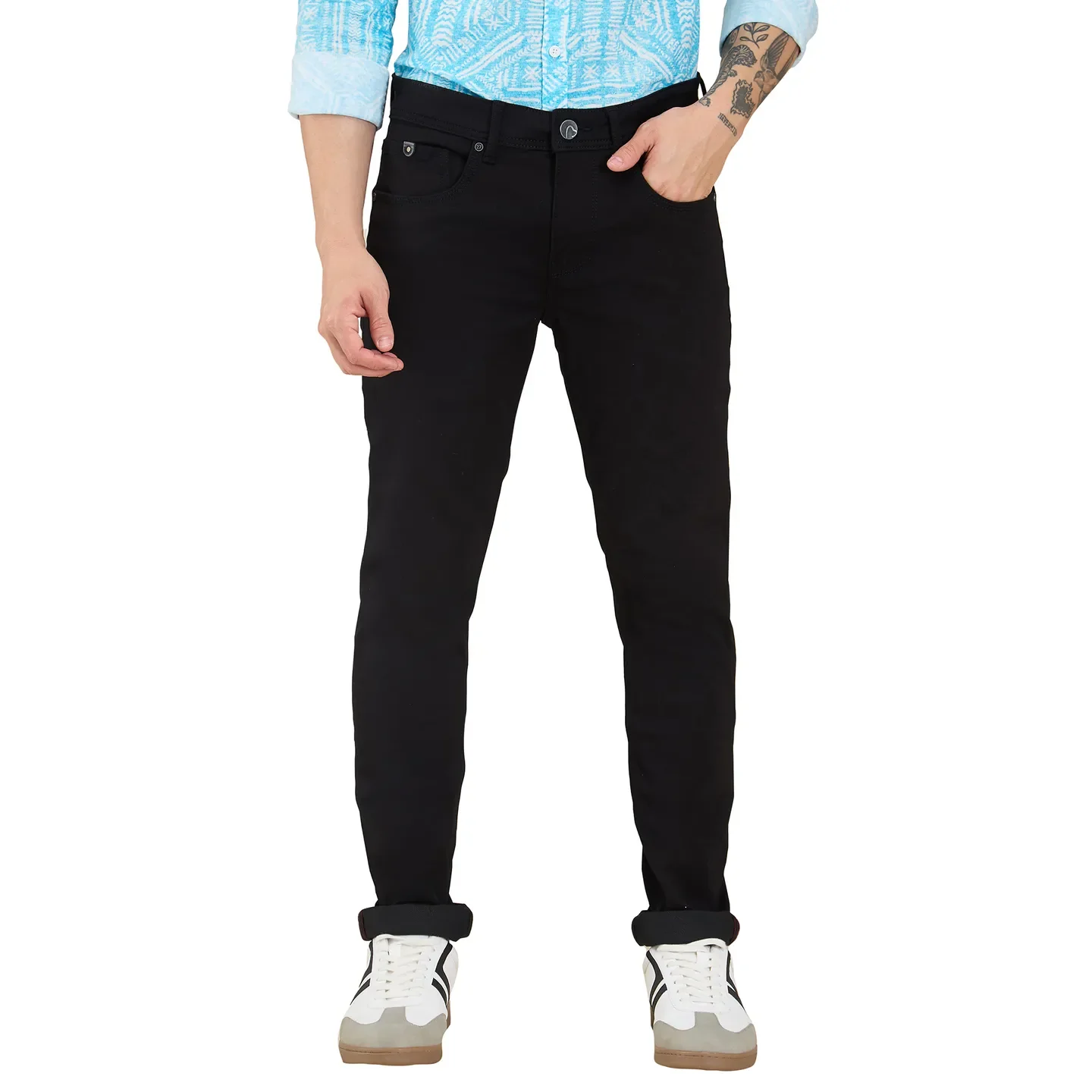 Blue Skinny Fit Men's Denims by Being Human Clothing - Image 5