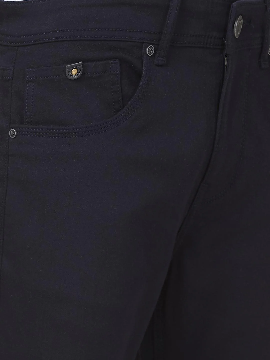 Navy Straight Fit Denims For Men By Being Human Clothing - Image 4