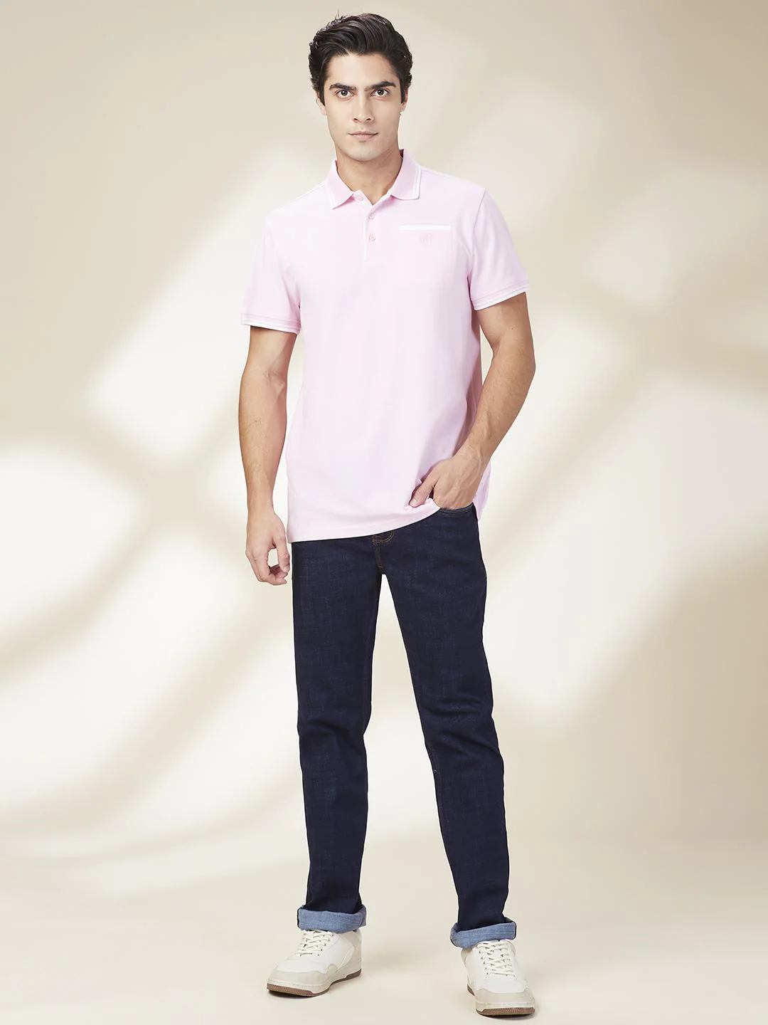 Dark Blue Straight Fit Denims For Men By Being Human Clothing - Image 5