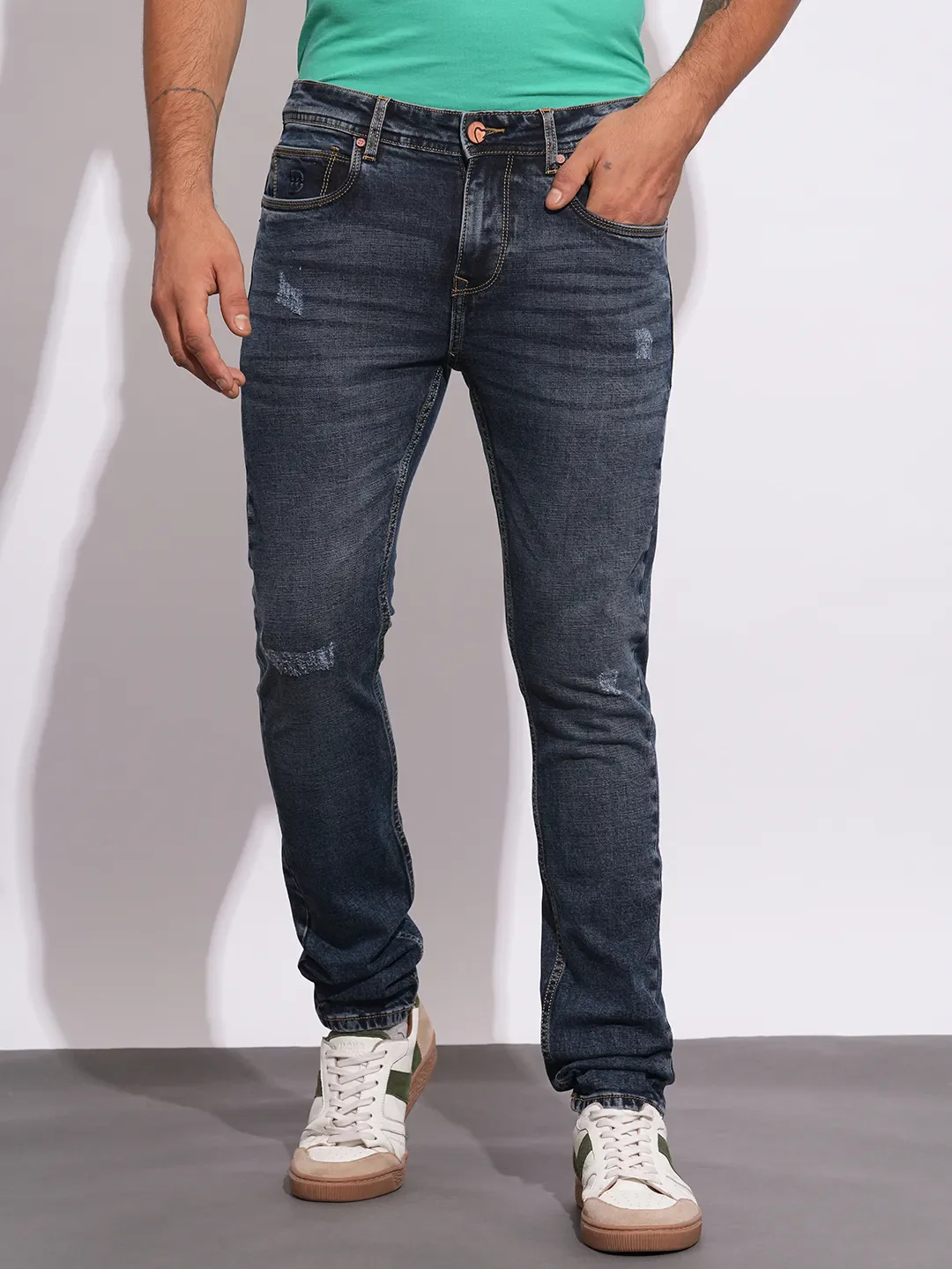 Blue Slim Fit Men's Denims by Being Human Clothing