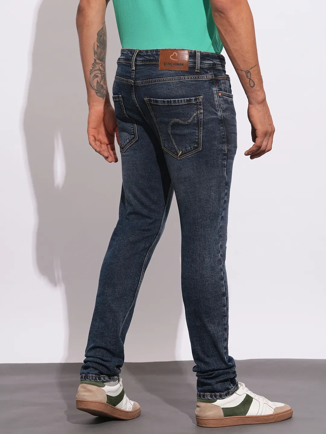 Blue Slim Fit Men's Denims by Being Human Clothing - Image 3