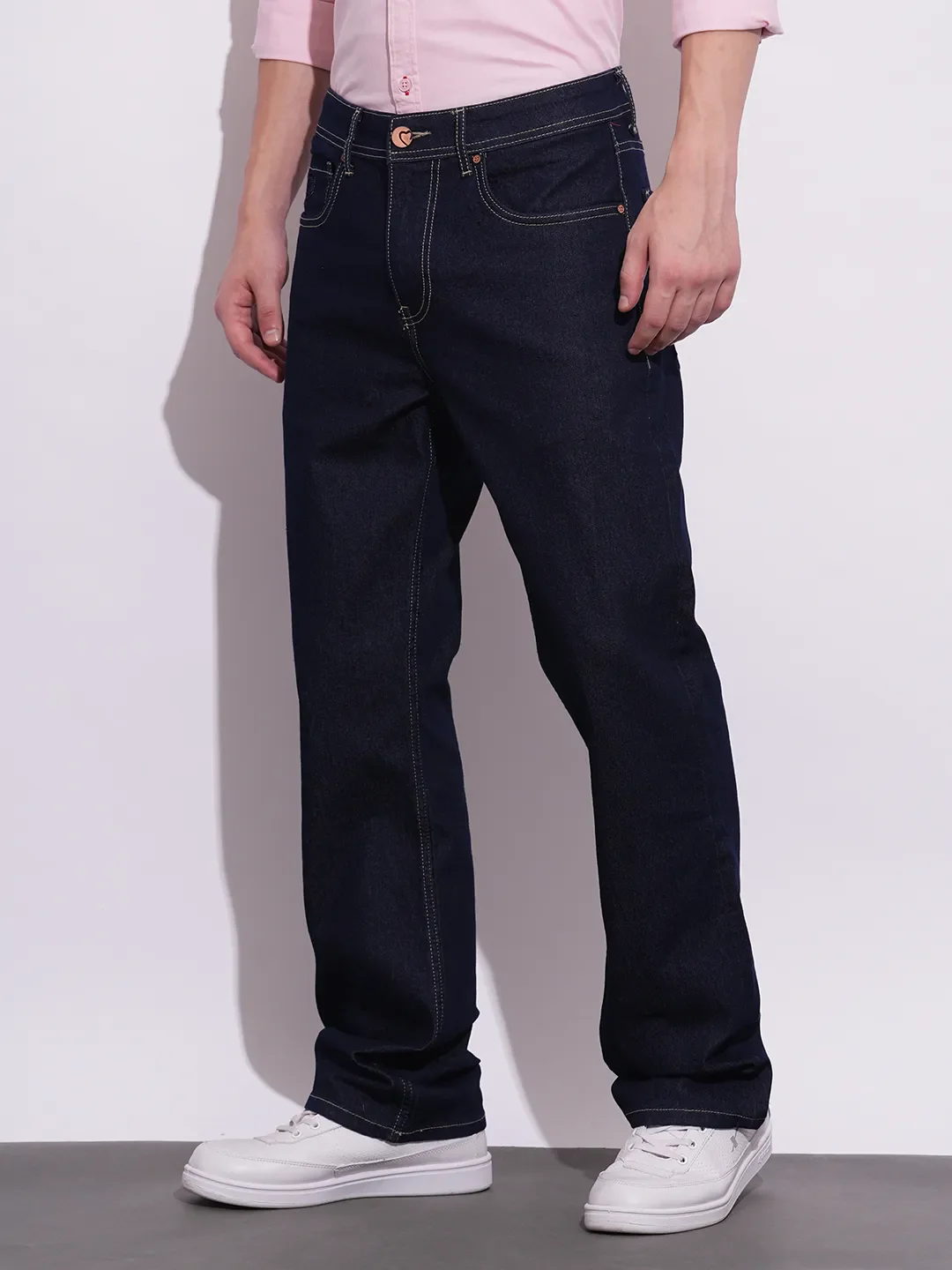 Dark Black Anti Fit Denims For Men By Being Human Clothing - Image 2