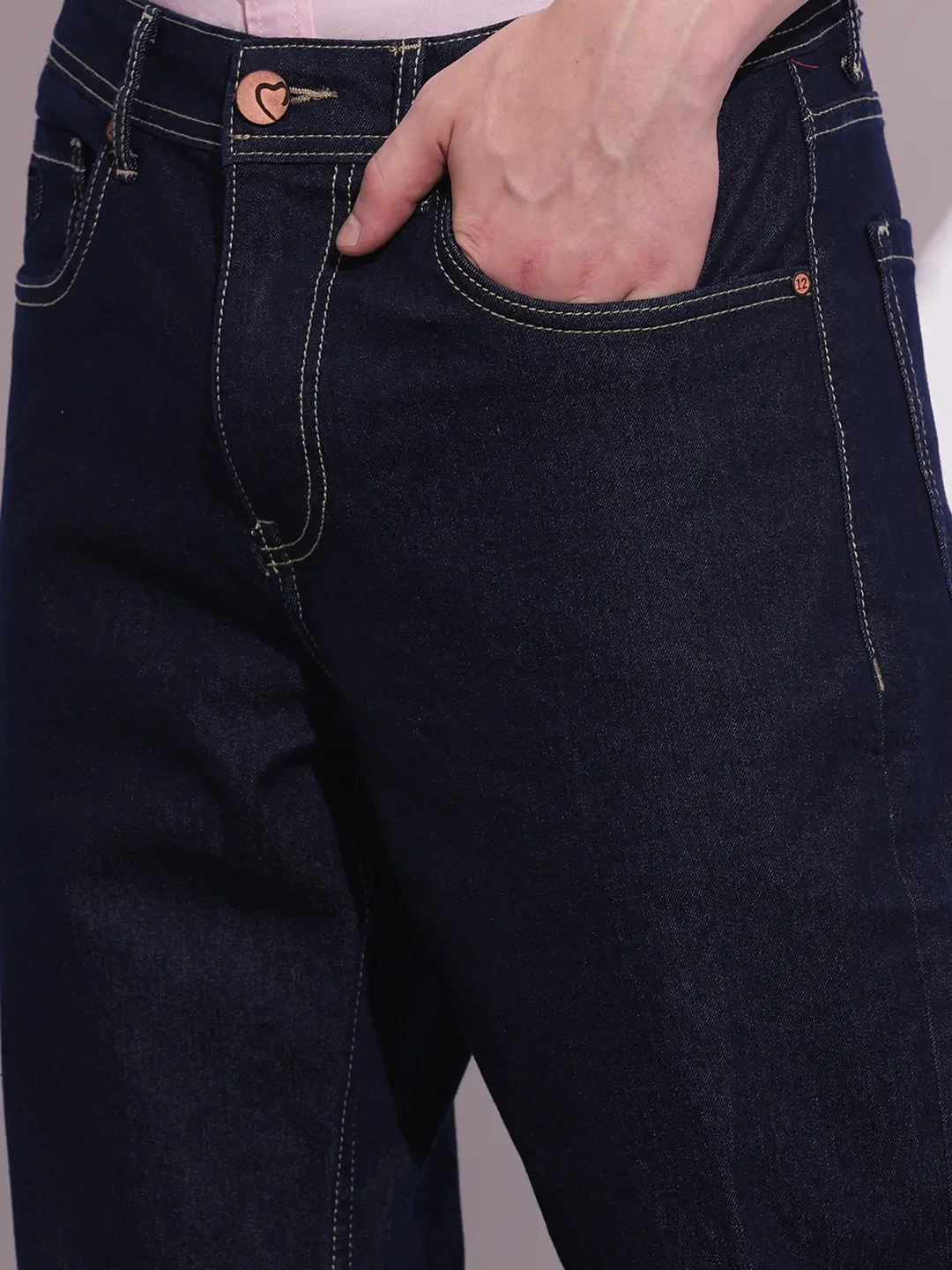 Dark Black Anti Fit Denims For Men By Being Human Clothing - Image 5