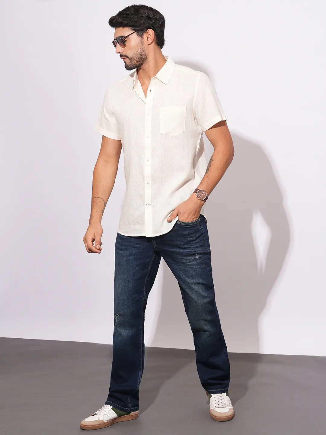 Blue Straight Fit Men's Denims by Being Human Clothing - Image 4