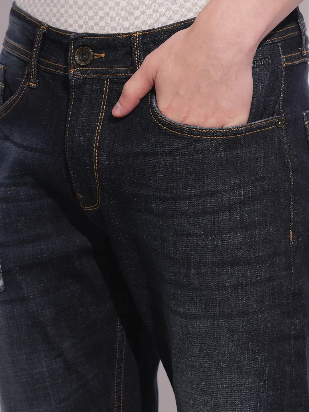 Blue Slim Fit Men's Denims by Being Human Clothing - Image 5
