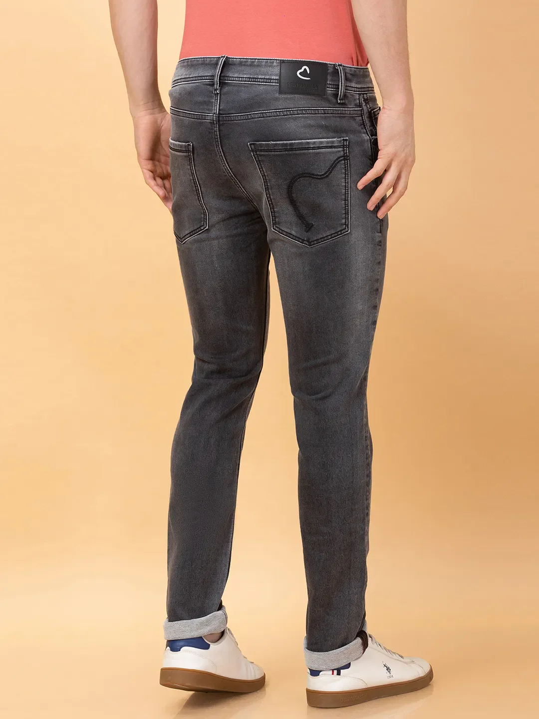 Grey Skinny Fit Denims For Men By Being Human Clothing - Image 3