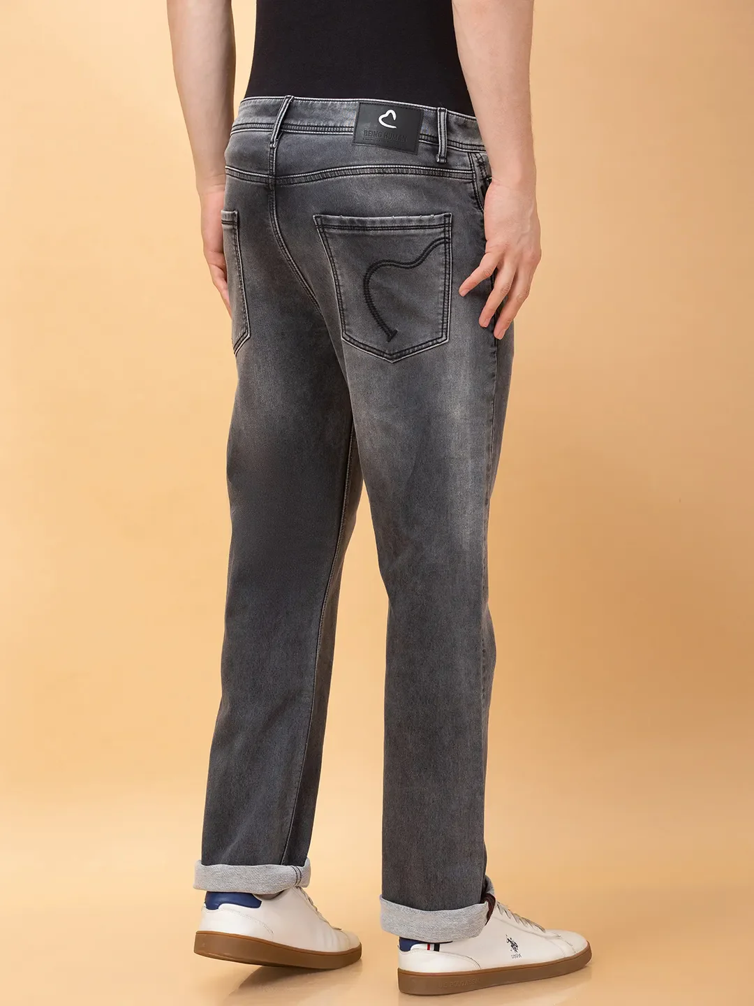 Grey Boot Cut Fit Men's Denims by Being Human Clothing - Image 3