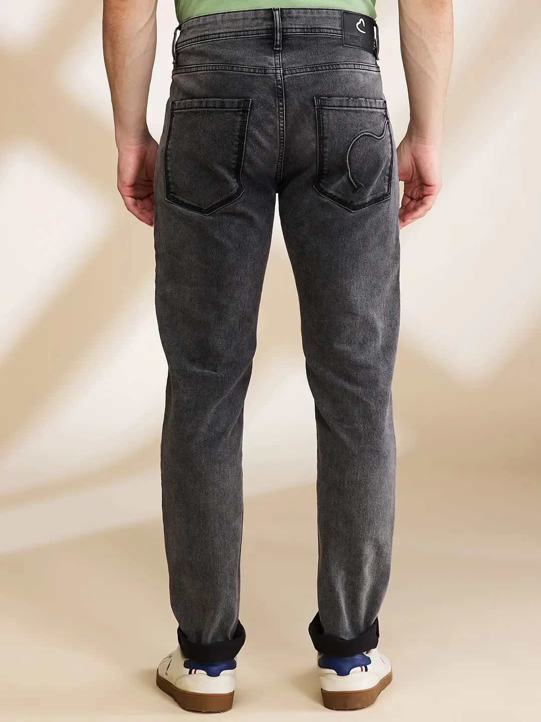 Grey Skinny Fit Denims For Men By Being Human Clothing - Image 3