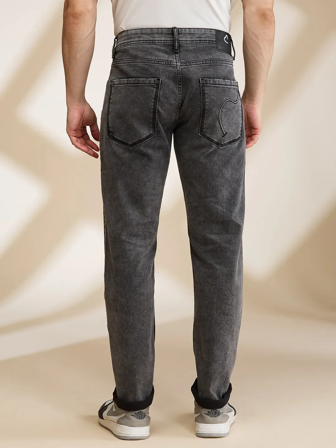 Grey Slim Fit Men's Denims by Being Human Clothing - Image 3