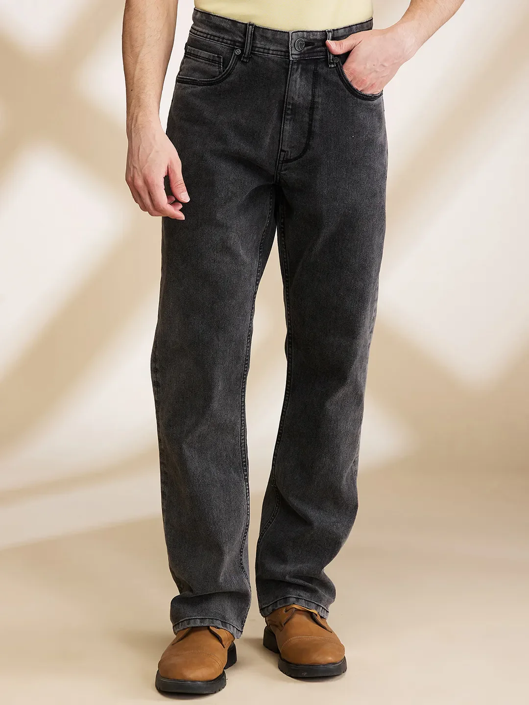 Grey Boot Cut Fit Men's Denims by Being Human Clothing