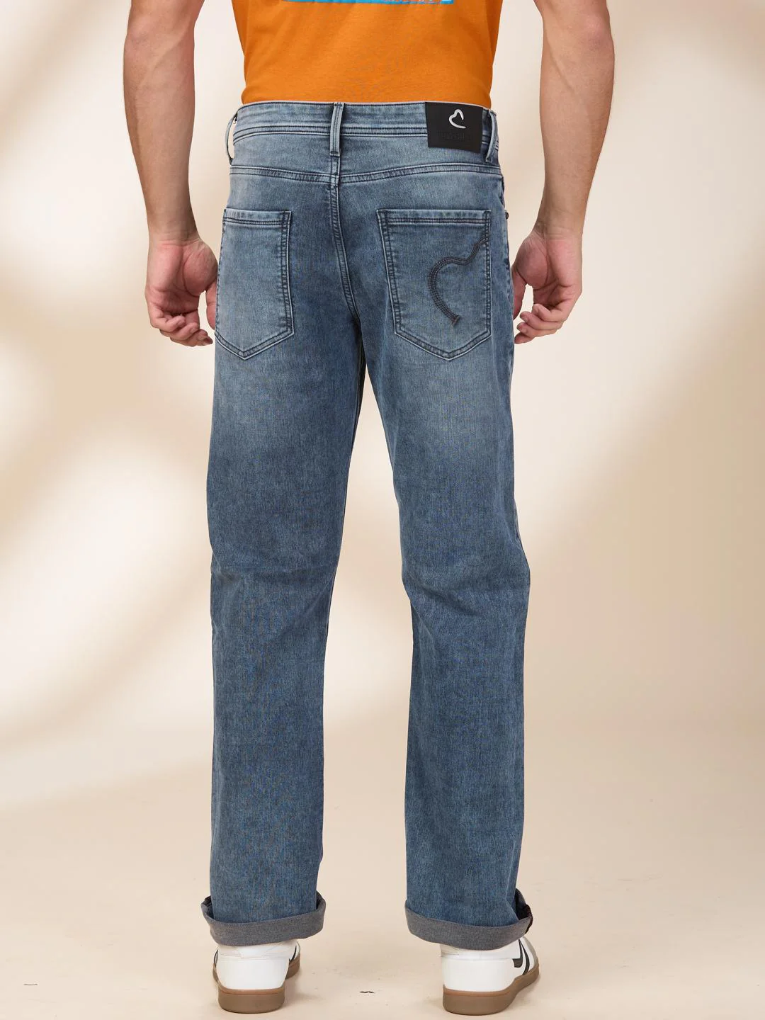 Grey Straight Fit Denims For Men By Being Human Clothing - Image 3