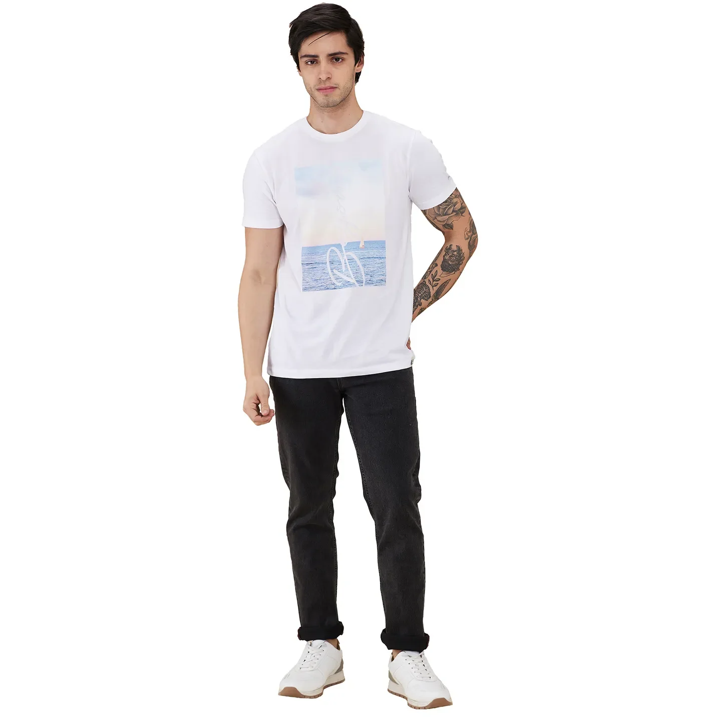 Grey Slim Fit Denims For Men By Being Human Clothing - Image 2