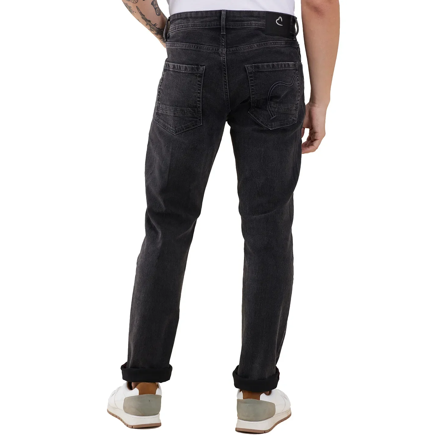 Grey Slim Fit Denims For Men By Being Human Clothing - Image 3