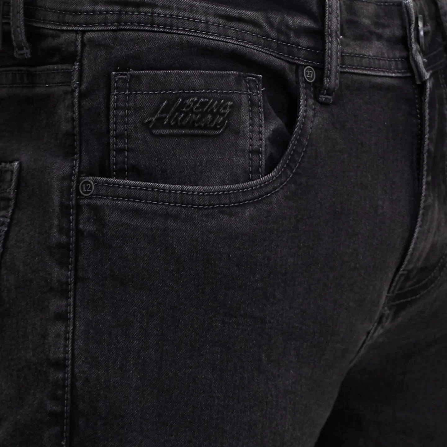Grey Skinny Fit Denims For Men By Being Human Clothing - Image 5