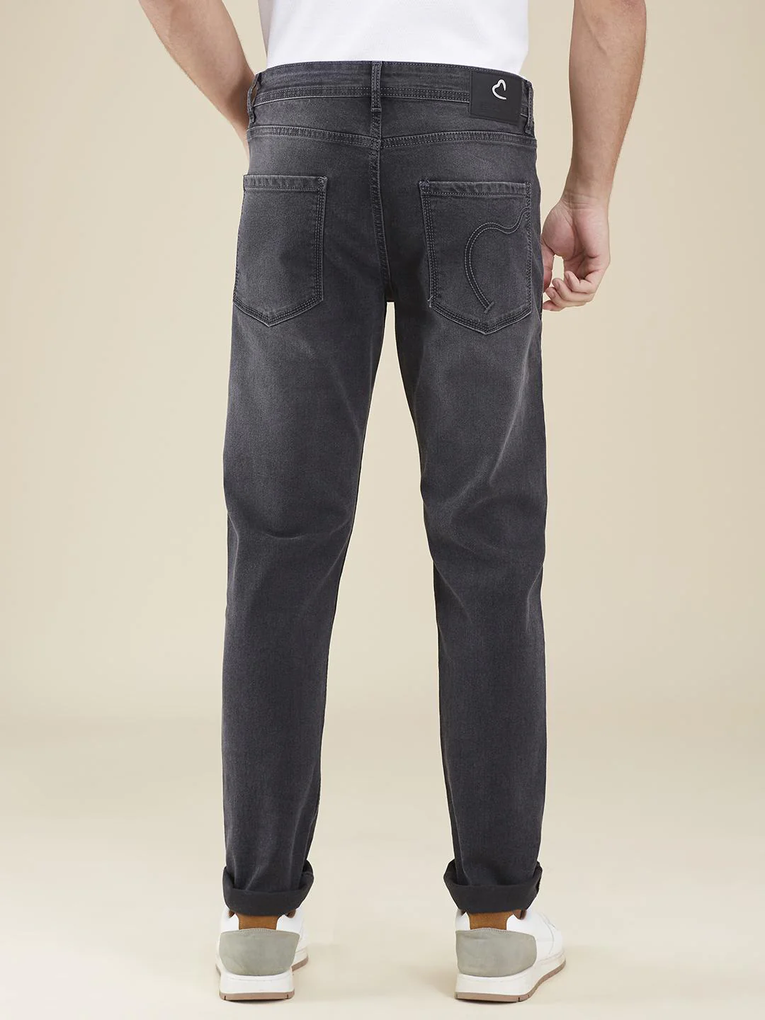 Grey Slim Fit Denims For Men By Being Human Clothing - Image 3