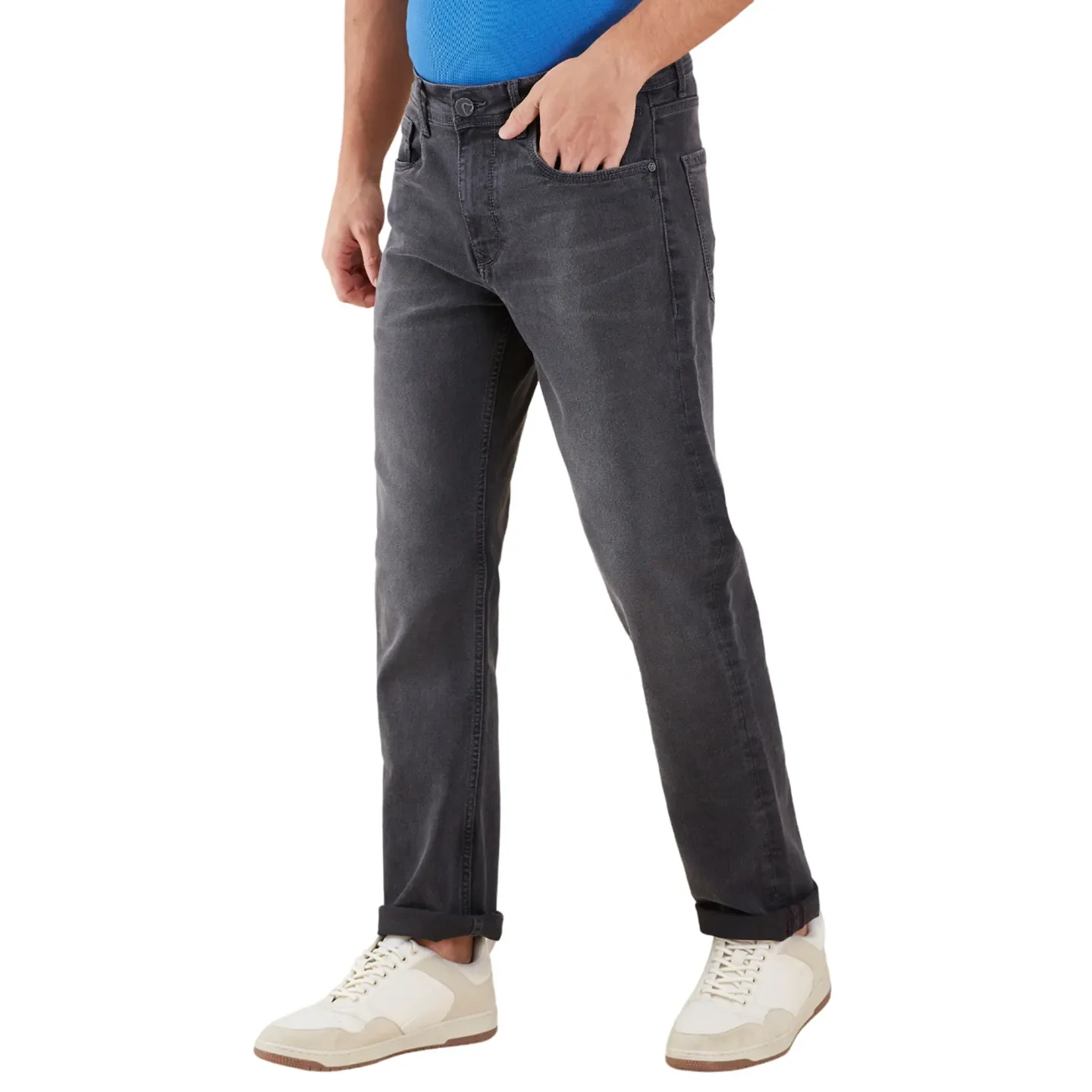 Grey Straight Fit Men's Denims by Being Human Clothing - Image 4
