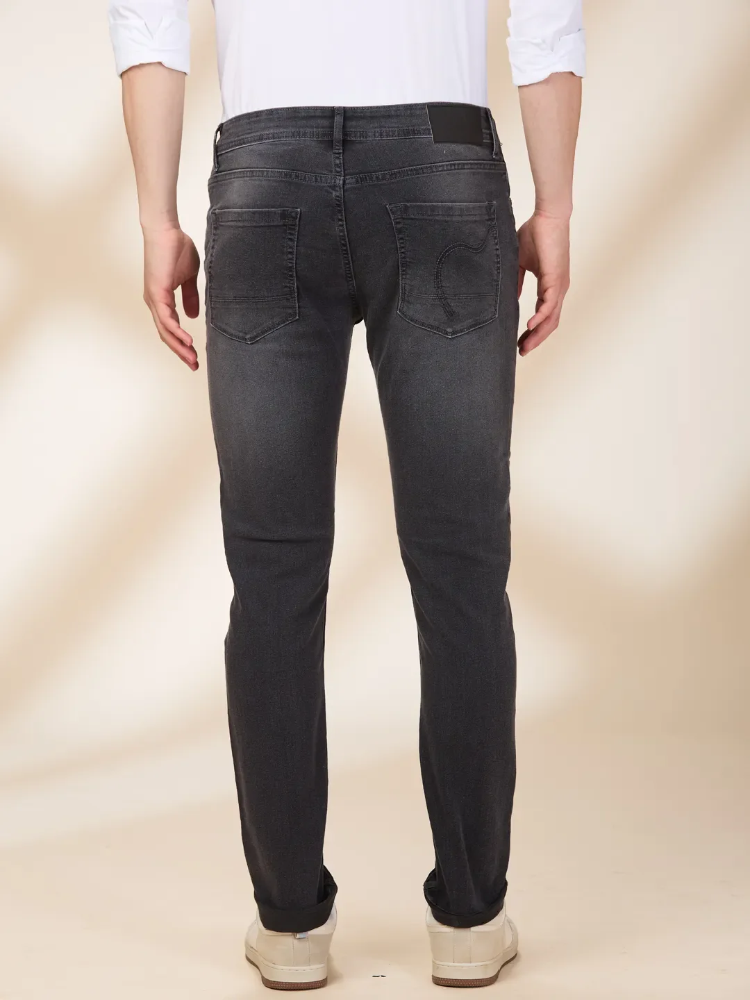 Grey Slim Fit Denims For Men By Being Human Clothing - Image 3