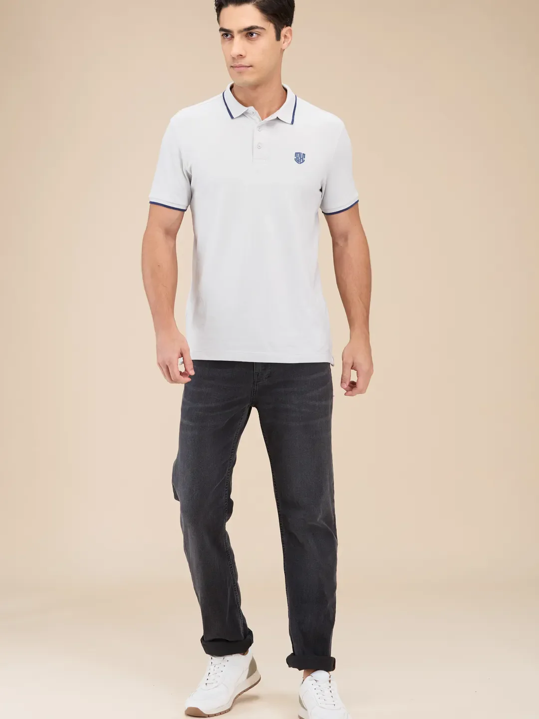 Grey Straight Fit Denims For Men By Being Human Clothing - Image 2