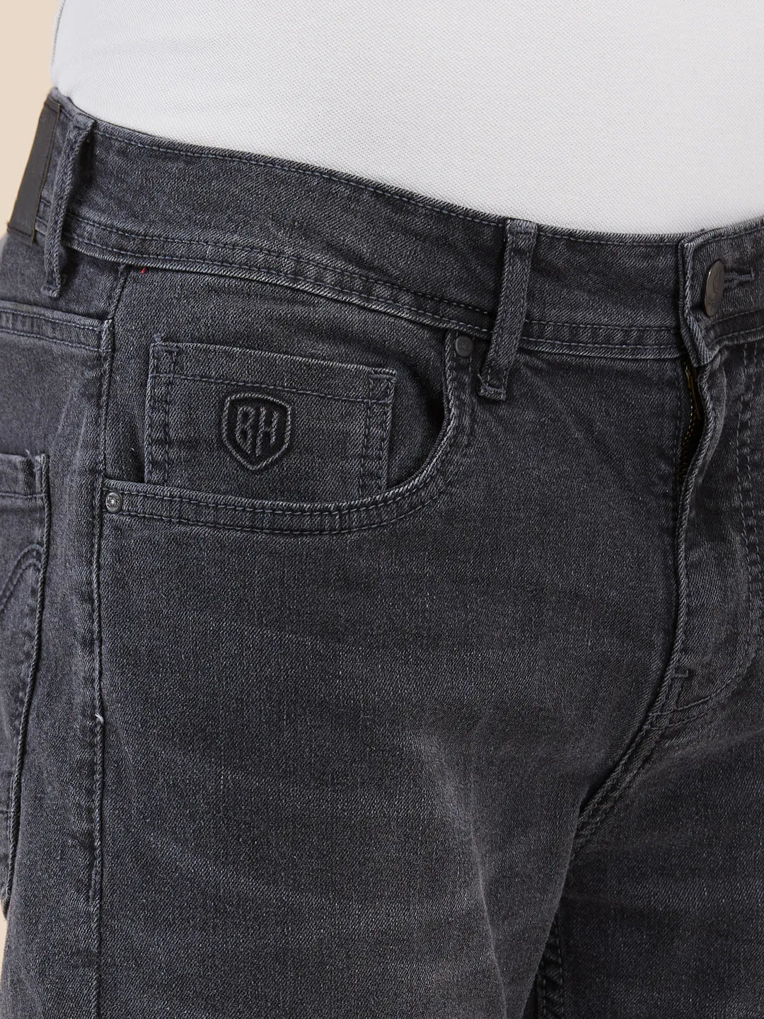 Grey Straight Fit Denims For Men By Being Human Clothing - Image 5