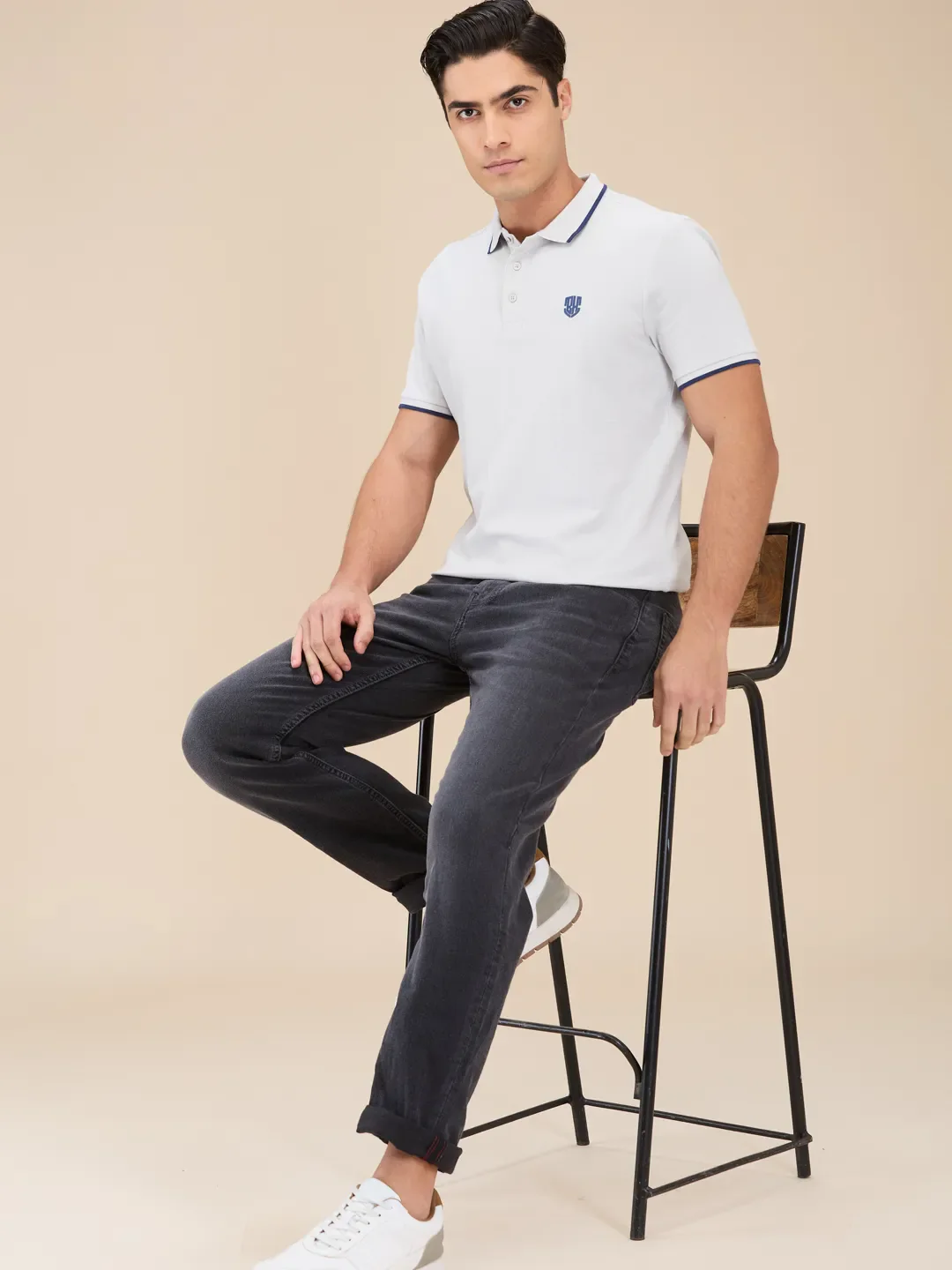 Grey Straight Fit Denims For Men By Being Human Clothing - Image 6