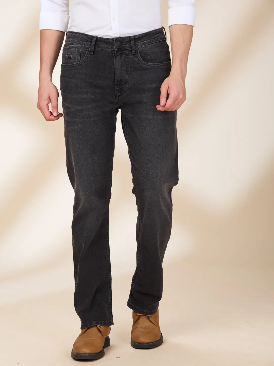 Grey Boot Cut Fit Men's Denims by Being Human Clothing