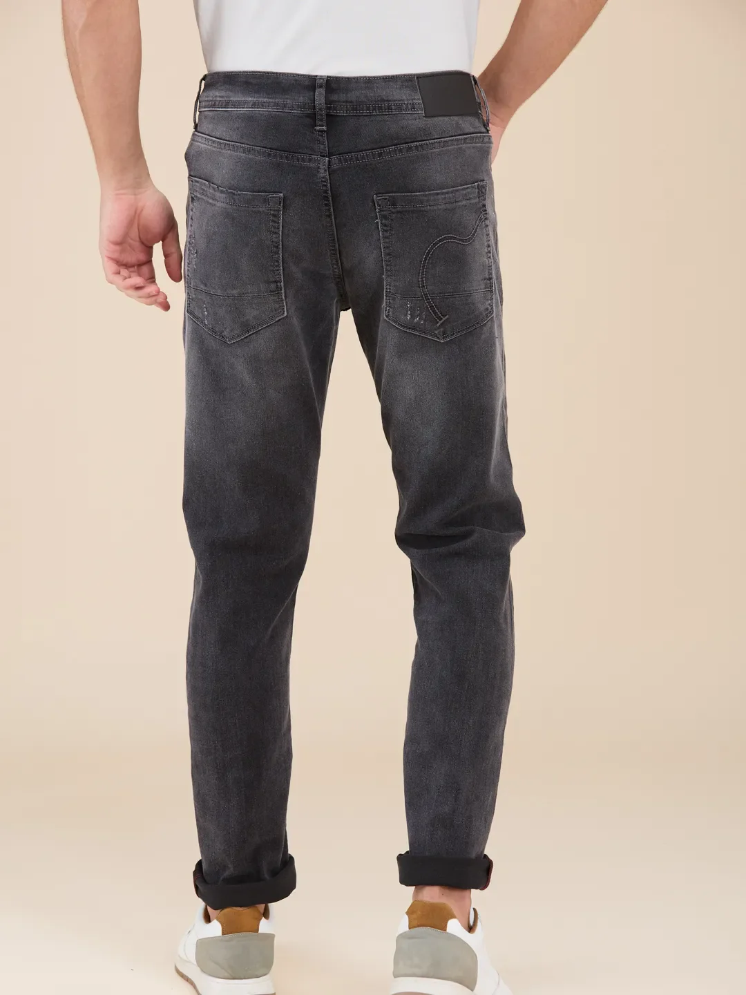 Grey Slim Fit Men's Denims by Being Human Clothing - Image 3