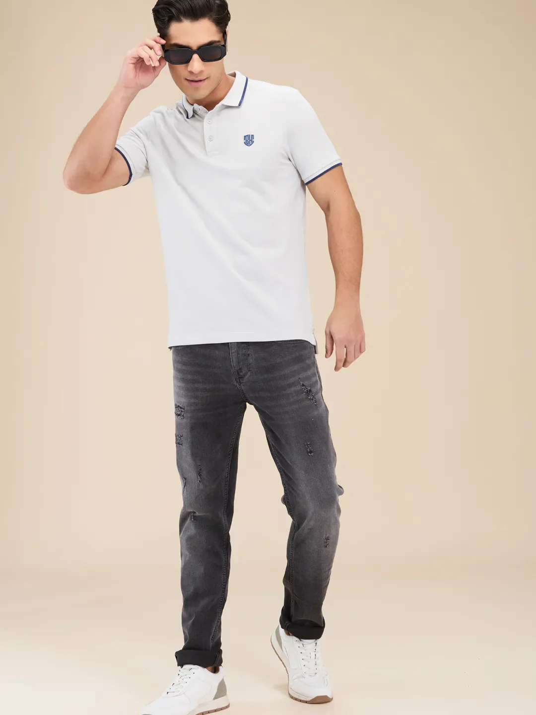 Grey Slim Fit Men's Denims by Being Human Clothing - Image 6