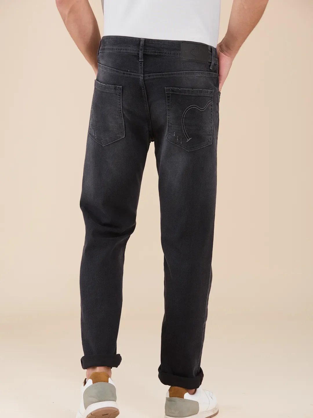 Grey Straight Fit Men's Denims by Being Human Clothing - Image 3